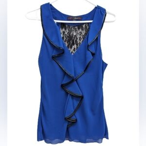 Heart Soul women's royal blue ruffled sleeveless top size M